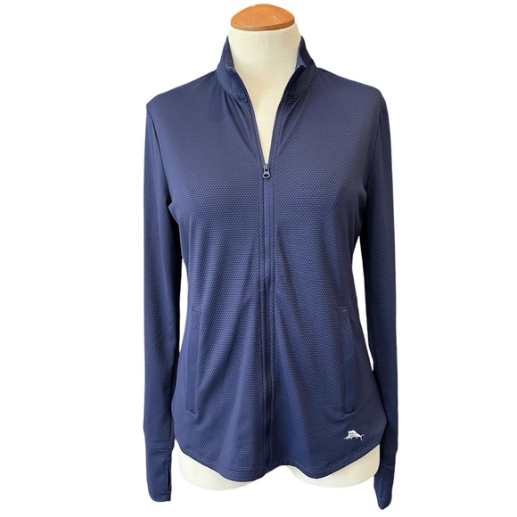 Tommy Bahama Jackets & Blazers - TOMMY BAHAMA GOLF FULL ZIP LIGHTWEIGHT NAVY BLUE JACKET ACTIVE WEAR ATHLEISURE